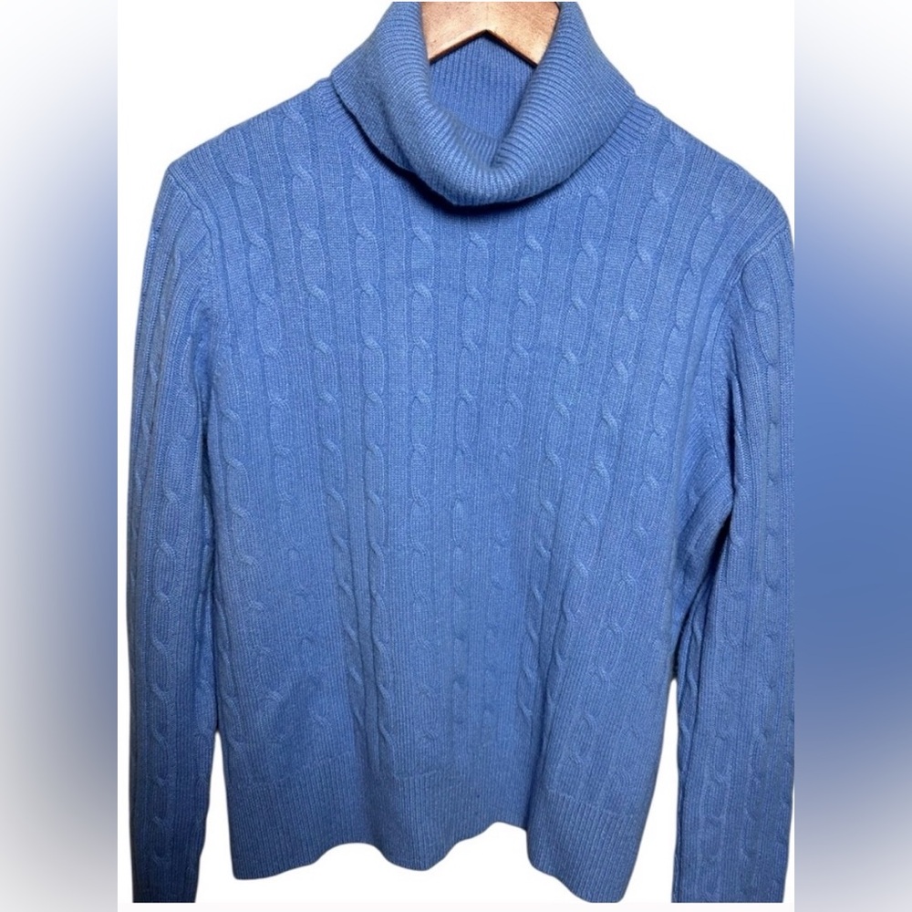 Vineyard Vines Classic Blue Turtleneck Sweater Cashmere Large